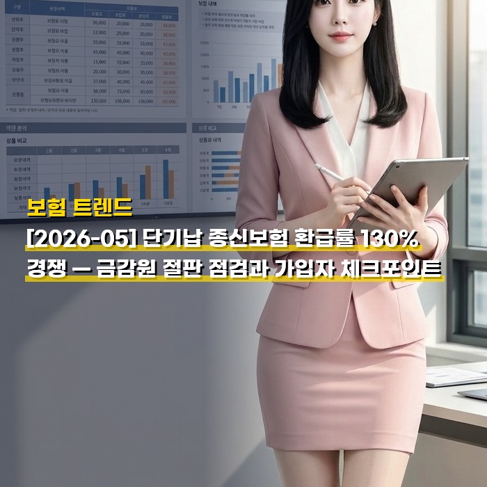 [2026-05] 단기납 종신보험 환급률 130% 경쟁 — 금감원 절판 점검과 가입자 체크포인트