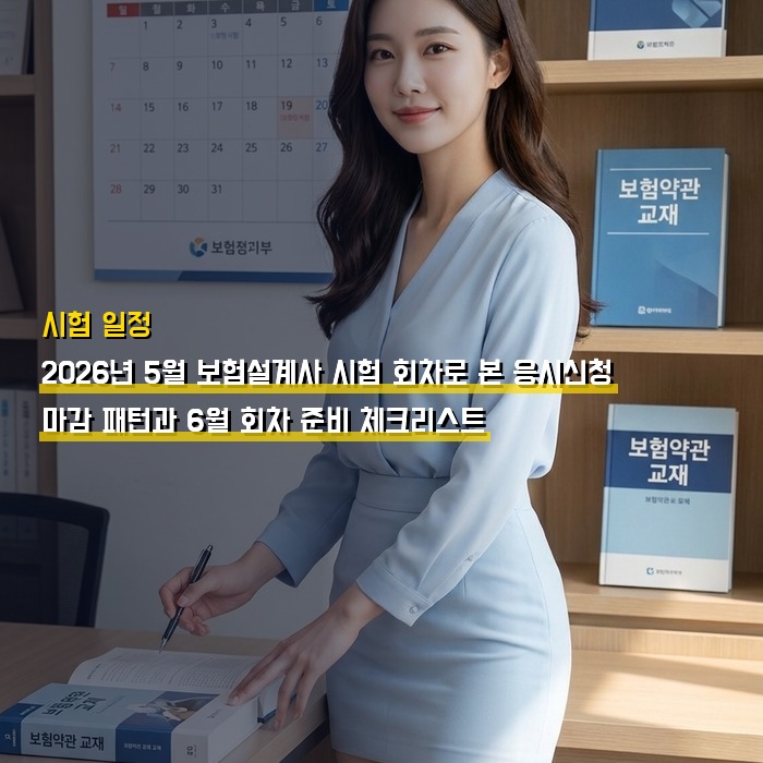 2026년 5월 보험설계사 시험 회차로 본 응시신청 마감 패턴과 6월 회차 준비 체크리스트