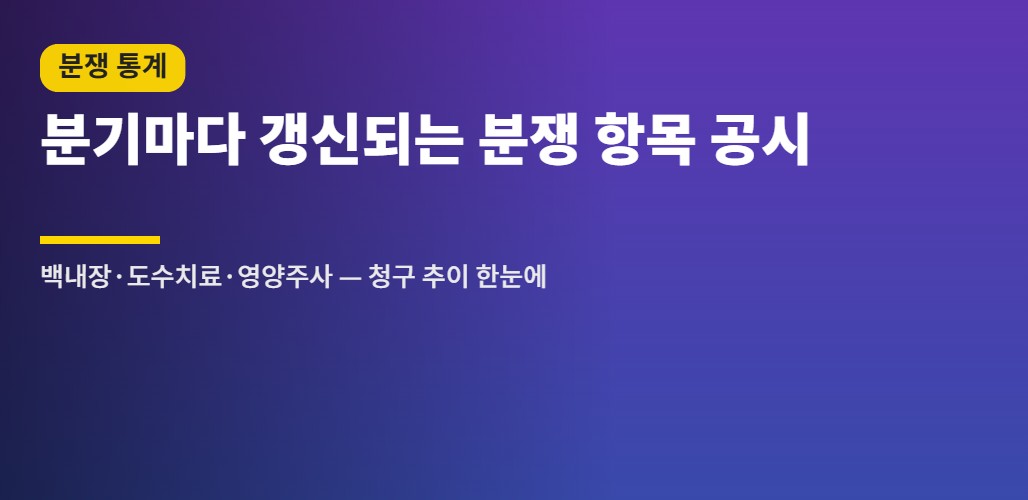 실손보험 분쟁질병 청구 추이 분기 공개 — 백내장·도수치료 분쟁 현황