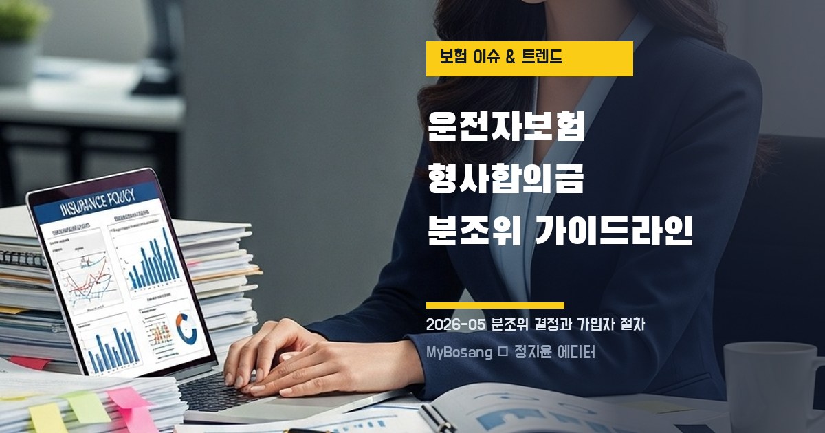 운전자보험 형사합의금 분조위 가이드라인 대표 이미지 — 정지윤 에디터