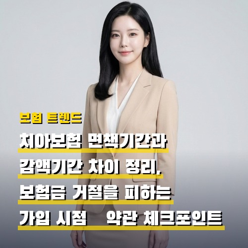 치아보험 면책기간과 감액기간 차이 정리, 보험금 거절을 피하는 가입 시점·약관 체크포인트
