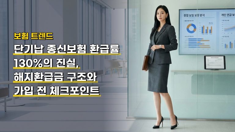 단기납 종신보험 환급률 130%의 진실, 해지환급금 구조와 가입 전 체크포인트