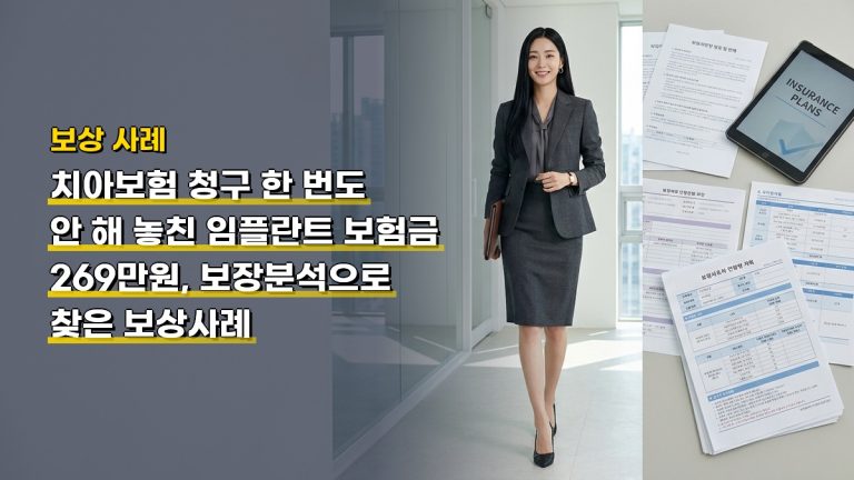 치아보험 청구 한 번도 안 해 놓친 임플란트 보험금 269만원, 보장분석으로 찾은 보상사례
