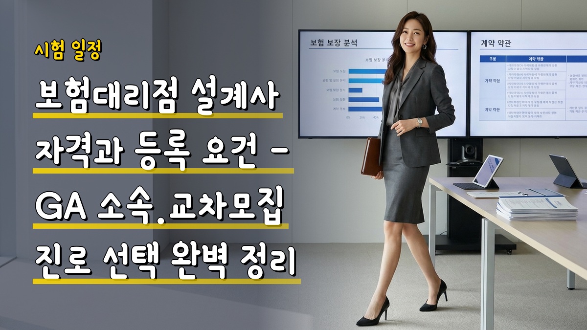 보험대리점 설계사 자격과 등록 요건 — GA 소속·교차모집 진로 선택 완벽 정리