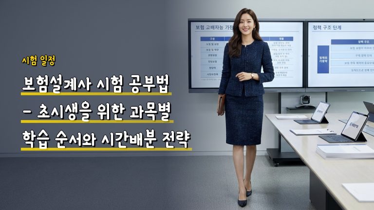보험설계사 시험 공부법 — 초시생을 위한 과목별 학습 순서와 시간배분 전략