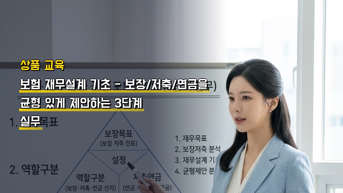보험 재무설계 기초 — 보장·저축·연금을 균형 있게 제안하는 3단계 실무