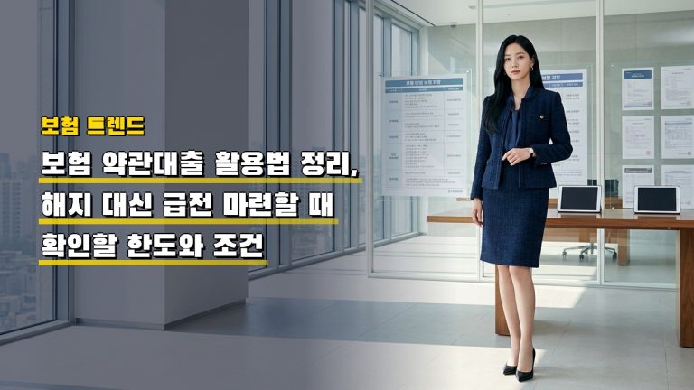 보험 약관대출 활용법 정리, 해지 대신 급전 마련할 때 확인할 한도와 조건