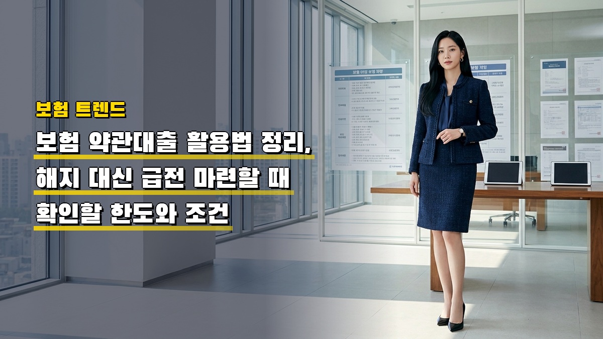 보험 약관대출 활용법 정리, 해지 대신 급전 마련할 때 확인할 한도와 조건