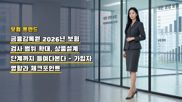 금융감독원 2026년 보험 검사 범위 확대, 상품설계 단계까지 들여다본다 — 가입자 영향과 체크포인트