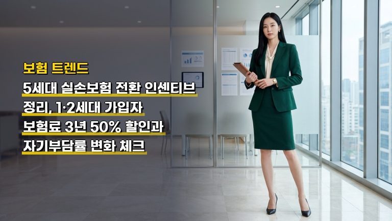 5세대 실손보험 전환 인센티브 정리, 1·2세대 가입자 보험료 3년 50% 할인과 자기부담률 변화 체크