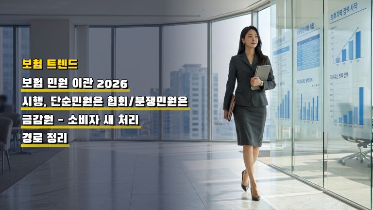 보험 민원 이관 2026 시행, 단순민원은 협회·분쟁민원은 금감원 — 소비자 새 처리 경로 정리