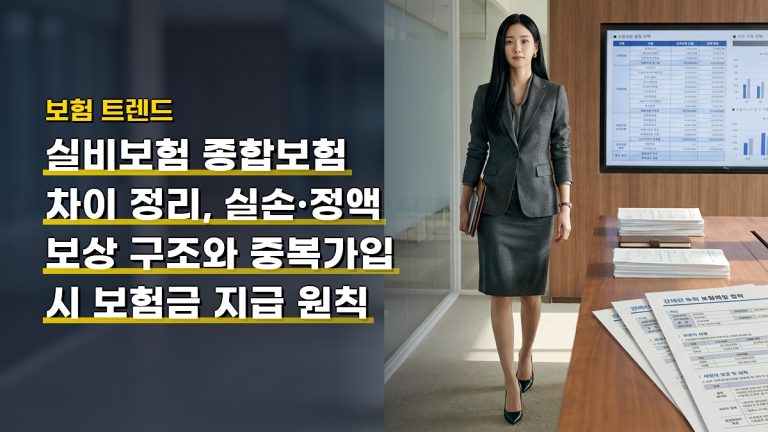 실비보험 종합보험 차이 정리, 실손·정액 보상 구조와 중복가입 시 보험금 지급 원칙