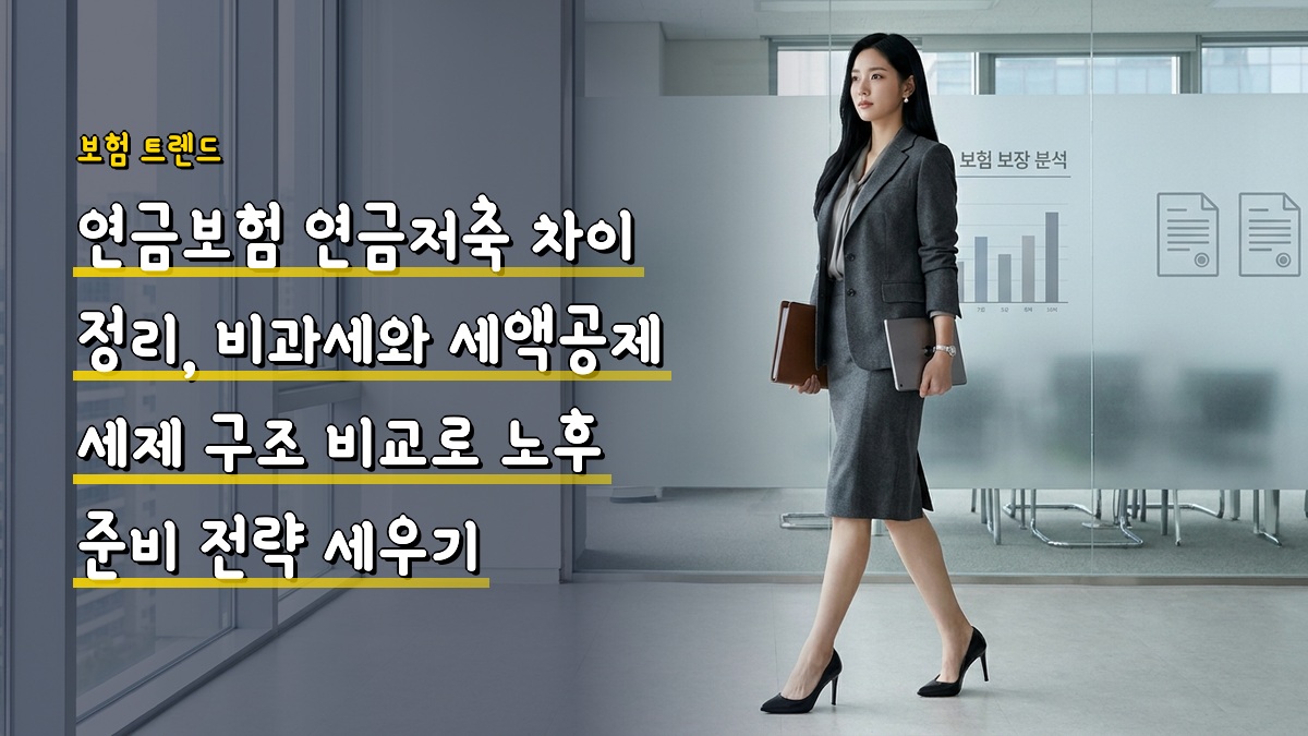 연금보험 연금저축 차이 정리, 비과세와 세액공제 세제 구조 비교로 노후 준비 전략 세우기