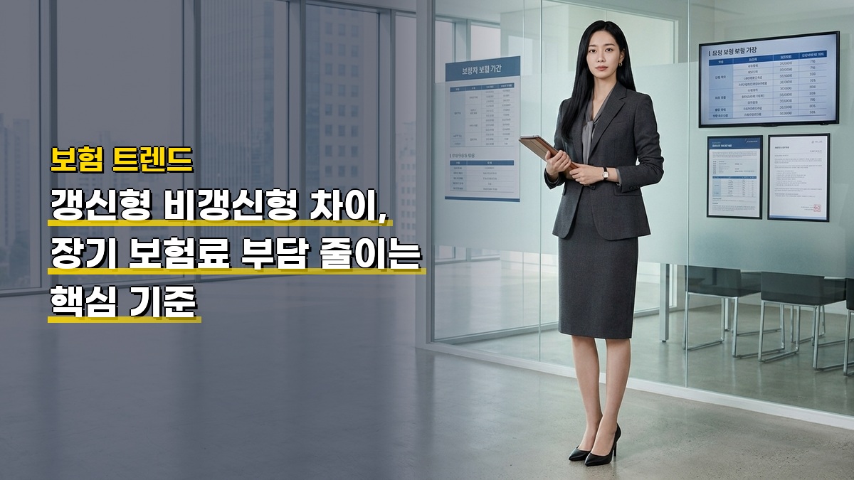 갱신형 비갱신형 차이, 장기 보험료 부담 줄이는 핵심 기준