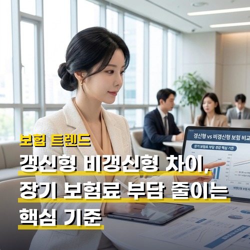 갱신형 비갱신형 차이, 장기 보험료 부담 줄이는 핵심 기준