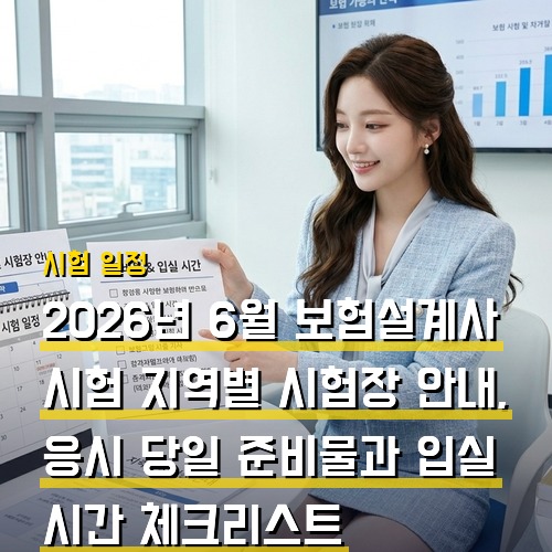 2026년 6월 보험설계사 시험 지역별 시험장 안내, 응시 당일 준비물과 입실 시간 체크리스트