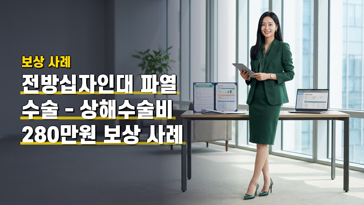 전방십자인대 파열 수술 — 상해수술비 280만원 보상 사례
