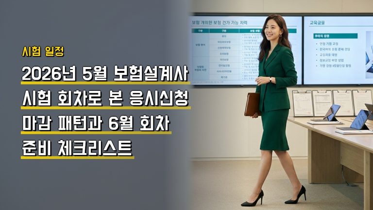 2026년 5월 보험설계사 시험 회차로 본 응시신청 마감 패턴과 6월 회차 준비 체크리스트