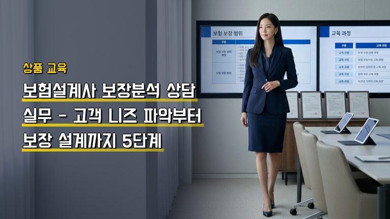 보험설계사 보장분석 상담 실무 — 고객 니즈 파악부터 보장 설계까지 5단계