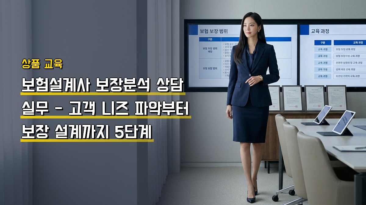 보험설계사 보장분석 상담 실무 — 고객 니즈 파악부터 보장 설계까지 5단계