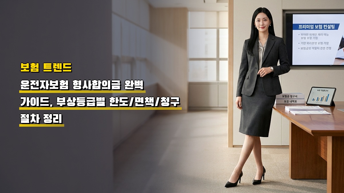 운전자보험 형사합의금 완벽 가이드, 부상등급별 한도·면책·청구 절차 정리