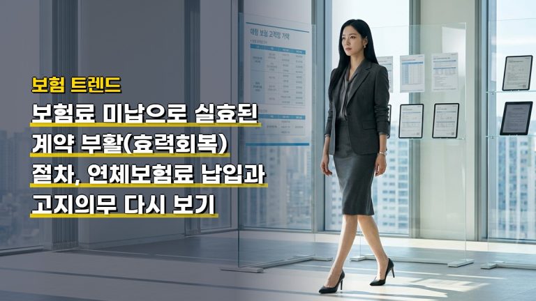 보험료 미납으로 실효된 계약 부활(효력회복) 절차, 연체보험료 납입과 고지의무 다시 보기
