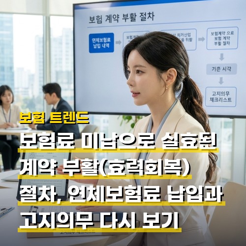 보험료 미납으로 실효된 계약 부활(효력회복) 절차, 연체보험료 납입과 고지의무 다시 보기