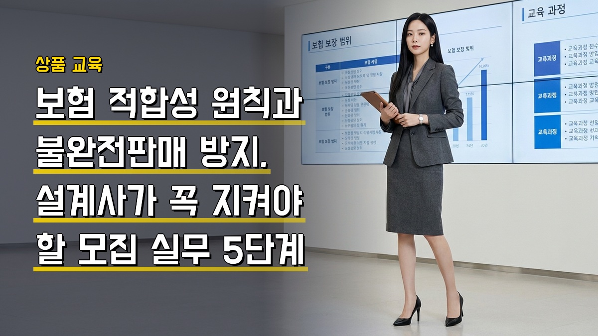 보험 적합성 원칙과 불완전판매 방지, 설계사가 꼭 지켜야 할 모집 실무 5단계