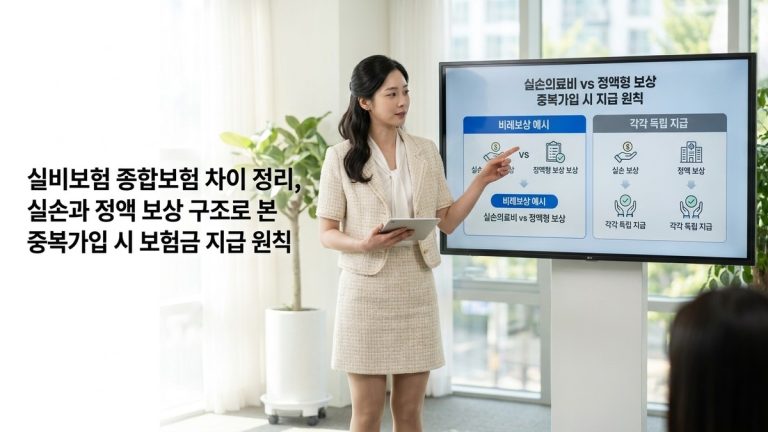 실비보험 종합보험 차이 정리, 실손과 정액 보상 구조로 본 중복가입 시 보험금 지급 원칙