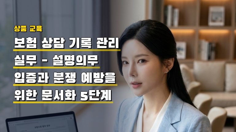 보험 상담 기록 관리 실무 — 설명의무 입증과 분쟁 예방을 위한 문서화 5단계