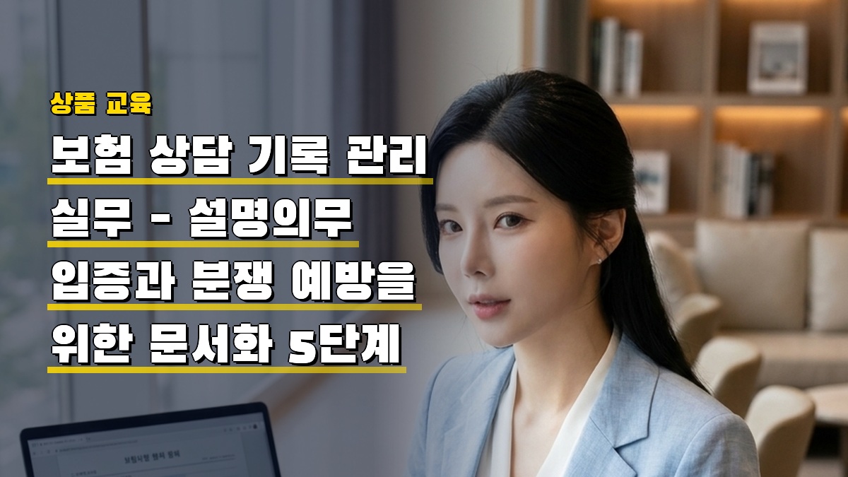 보험 상담 기록 관리 실무 — 설명의무 입증과 분쟁 예방을 위한 문서화 5단계