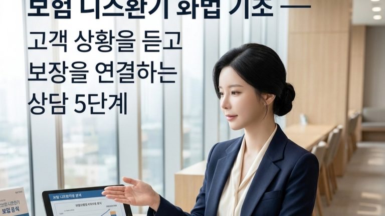 보험 니즈환기 화법 기초 — 고객 상황을 듣고 보장을 연결하는 상담 5단계