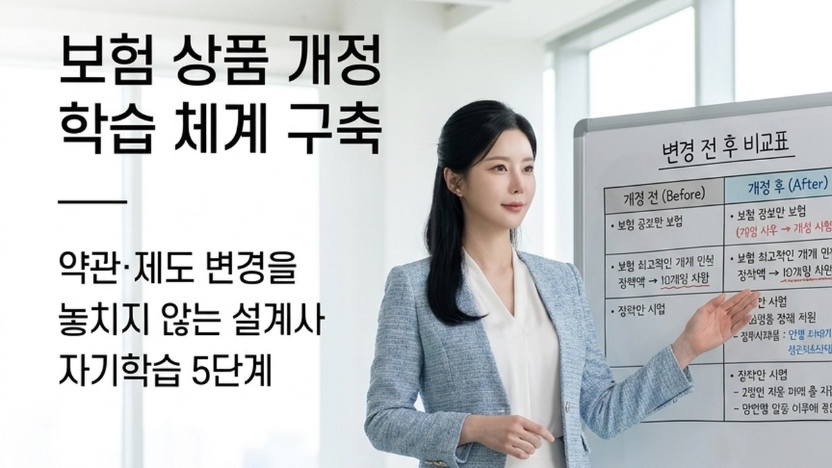보험 상품 개정 학습 체계 구축 — 약관·제도 변경을 놓치지 않는 설계사 자기학습 5단계