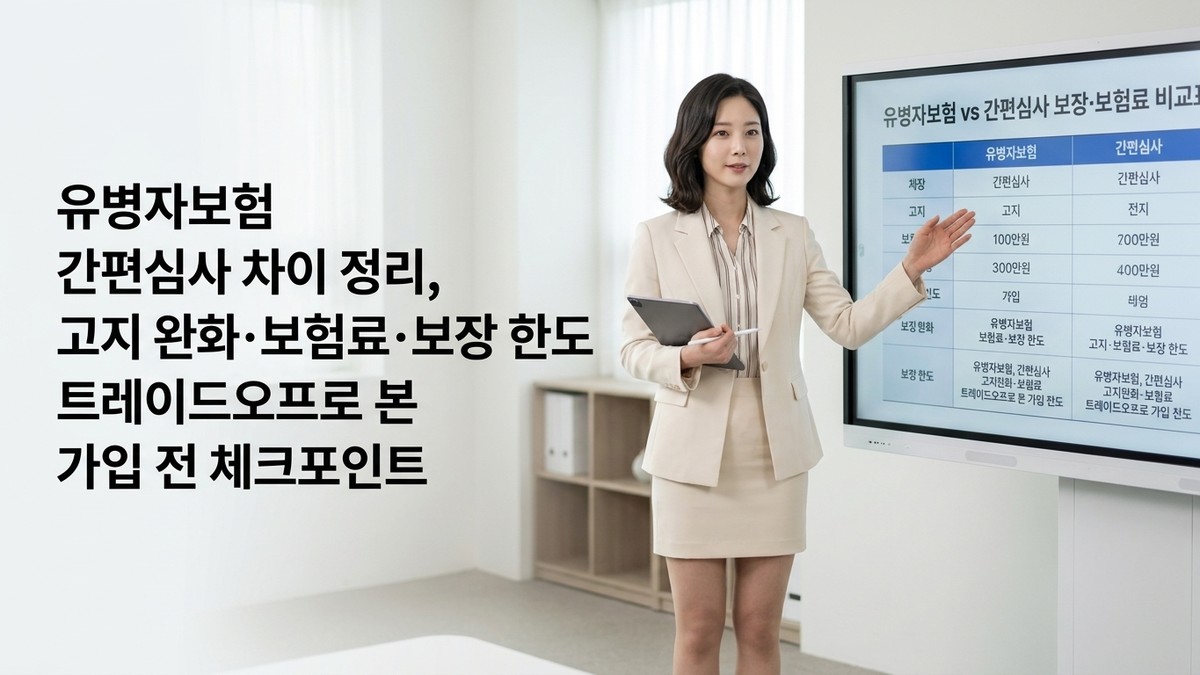 유병자보험 간편심사 차이 정리, 고지 완화·보험료·보장 한도 트레이드오프로 본 가입 전 체크포인트